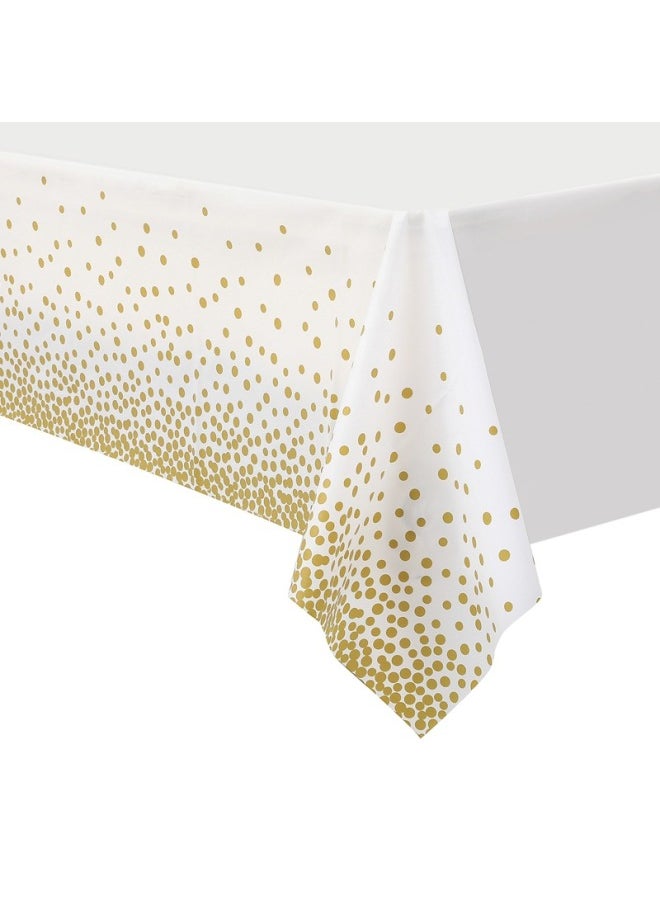 Generic Polka Dot Disposable Tablecloth Printed Party Decorations Thickened Peva Waterproof Table Cloth-Color:Printed White Background Blue Dots-Specifications:3 Wire Size 137*274cm  - Image 2