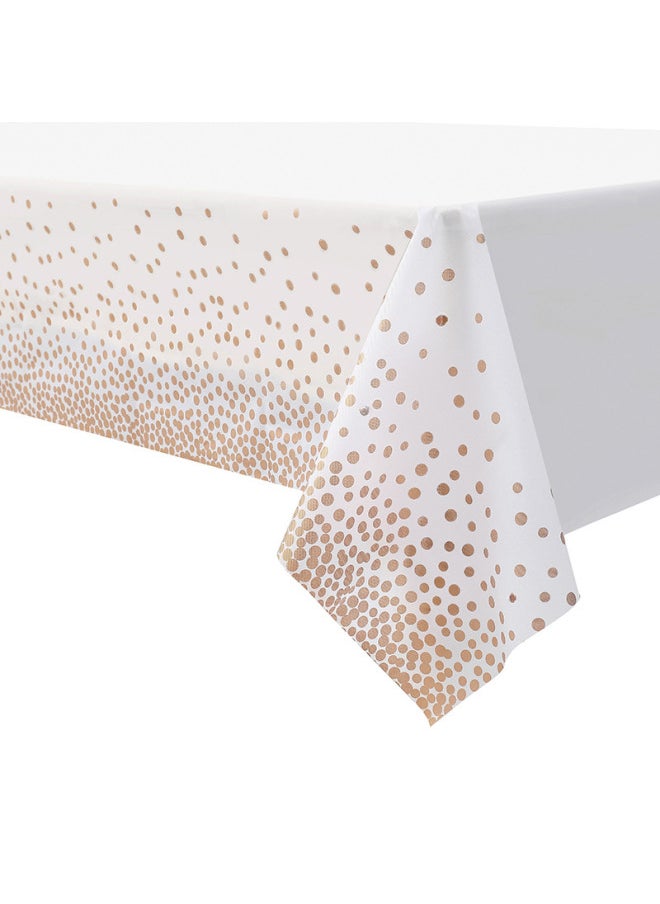 Generic Polka Dot Disposable Tablecloth Printed Party Decorations Thickened Peva Waterproof Table Cloth-Color:Printed White Background Blue Dots-Specifications:3 Wire Size 137*274cm  - Image 3