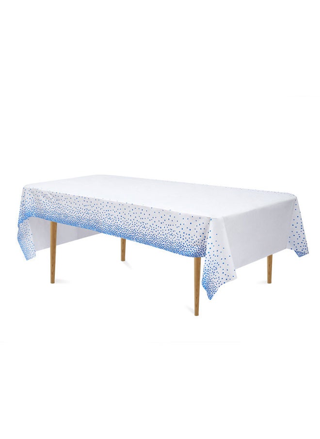 Generic Polka Dot Disposable Tablecloth Printed Party Decorations Thickened Peva Waterproof Table Cloth-Color:Printed White Background Blue Dots-Specifications:3 Wire Size 137*274cm  - Image 1