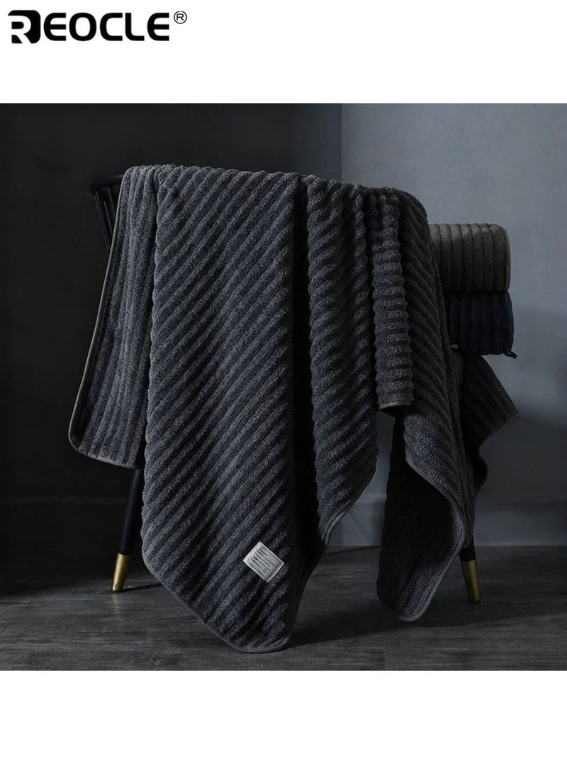 REOCLE 3pcs Super Absorbent Towel Set Quick-Drying Comfortable Bathing Towel Bath Towel Machine Washable Soft Coral Velvet Perfect for Home Hotels Spas Salons - Image 3