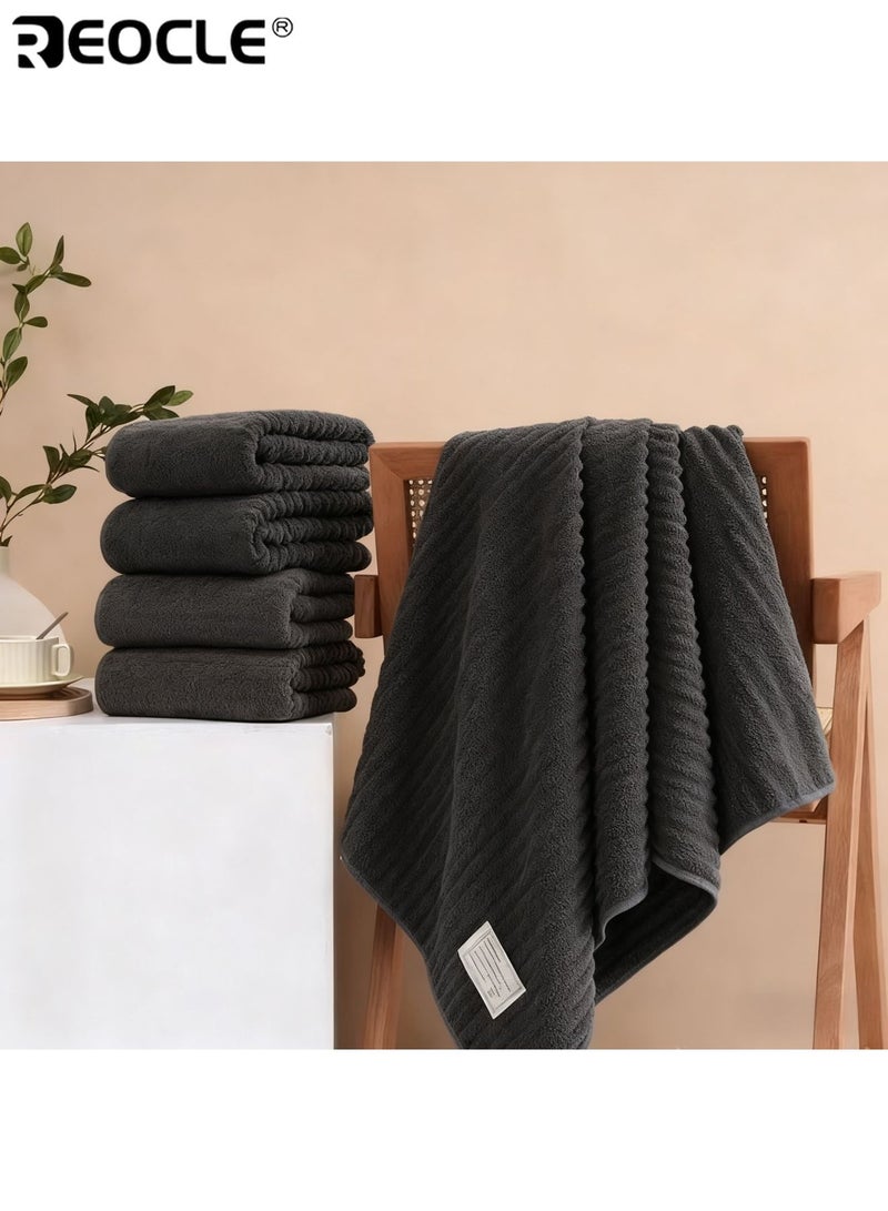 REOCLE 3pcs Super Absorbent Towel Set Quick-Drying Comfortable Bathing Towel Bath Towel Machine Washable Soft Coral Velvet Perfect for Home Hotels Spas Salons - Image 2