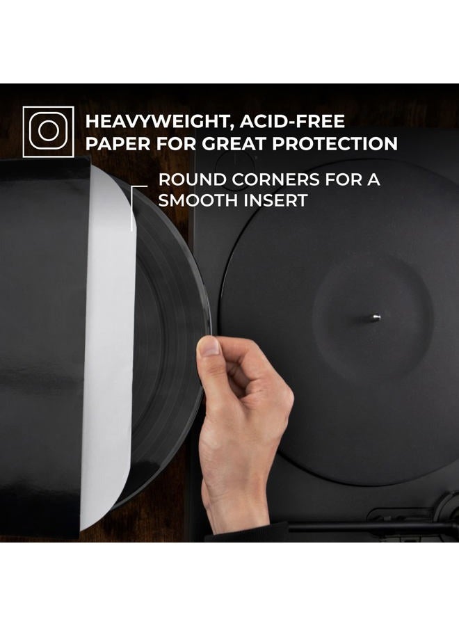 BIG FUDGE 50X Vinyl Record Inner Sleeves 12" Lp Heavyweight Acid Free Paper Round Corners Insert The Best Protection For Your Collection 12 inch 50x pack - Image 2