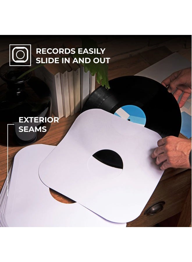 BIG FUDGE 50X Vinyl Record Inner Sleeves 12" Lp Heavyweight Acid Free Paper Round Corners Insert The Best Protection For Your Collection 12 inch 50x pack - Image 3