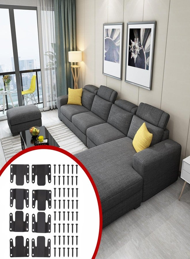 ANTFEES Universal Sectional Sofa Interlocking, 8 Pieces Metal Couch Clips Sofa Connectors Bracket Furniture Connector, Couch Sectional Connectors with Screws, 4 Sets - Image 5
