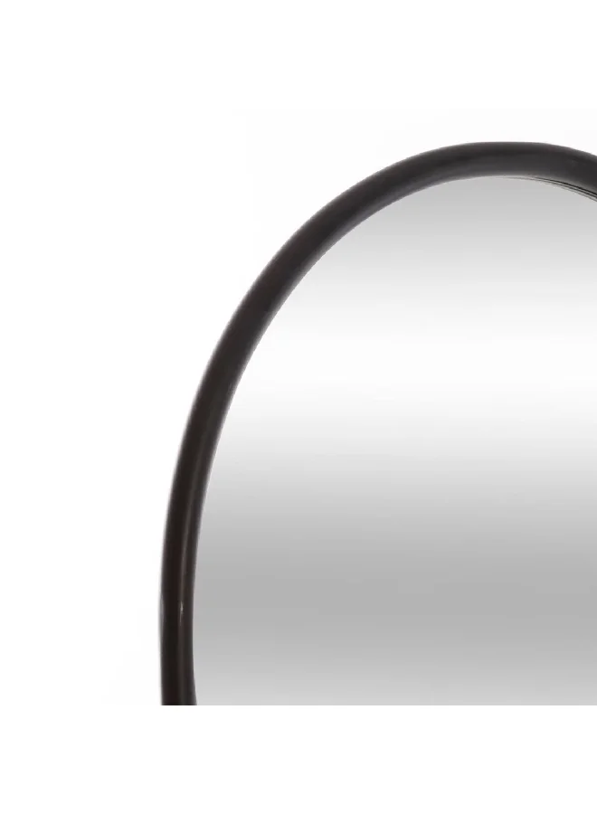 atmosphera Decorative Rectangular Shape Floor Standing Metal Mirror on Stand Black and Clear 140 x 39 cm 169353