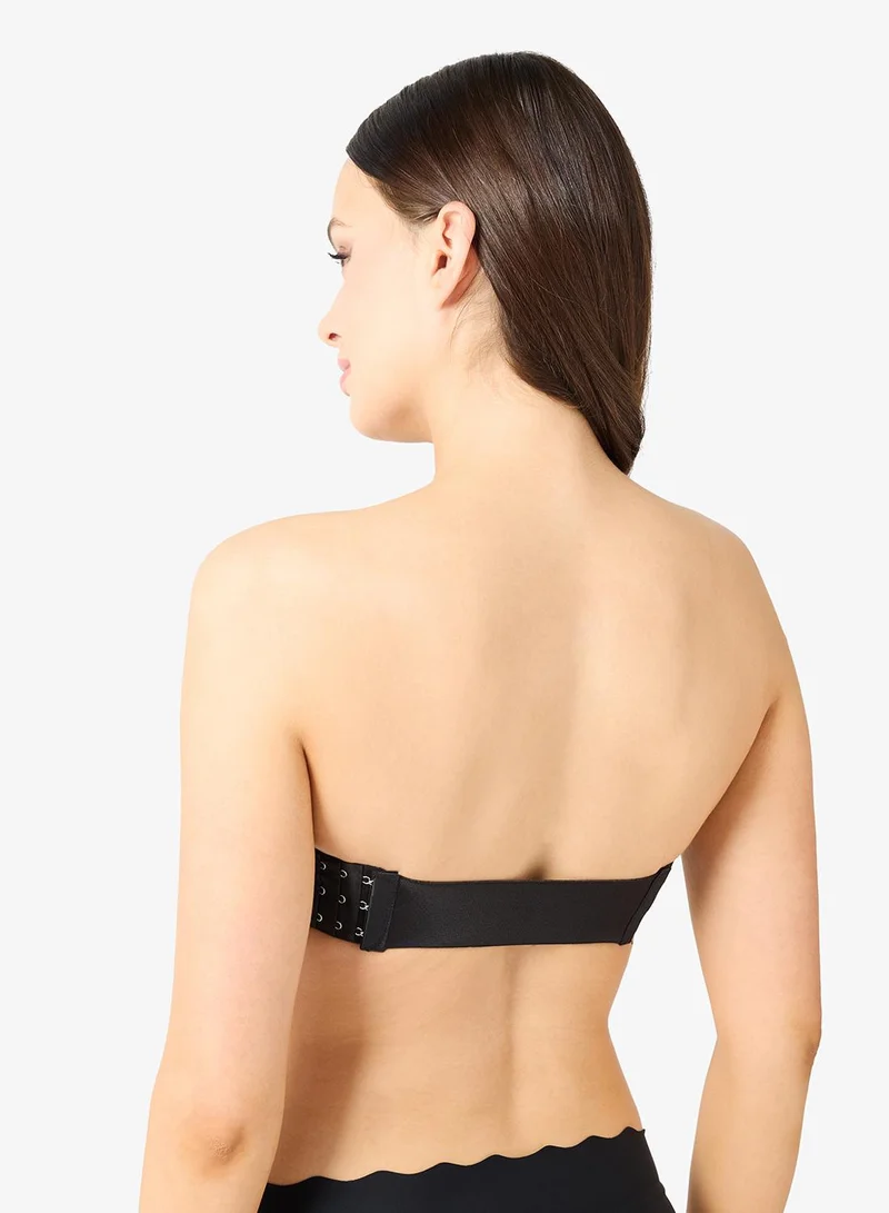 Ginger  2PC Seamless Non Wired Padded Push Up Bandeau Bra for Women | Best Price UAE