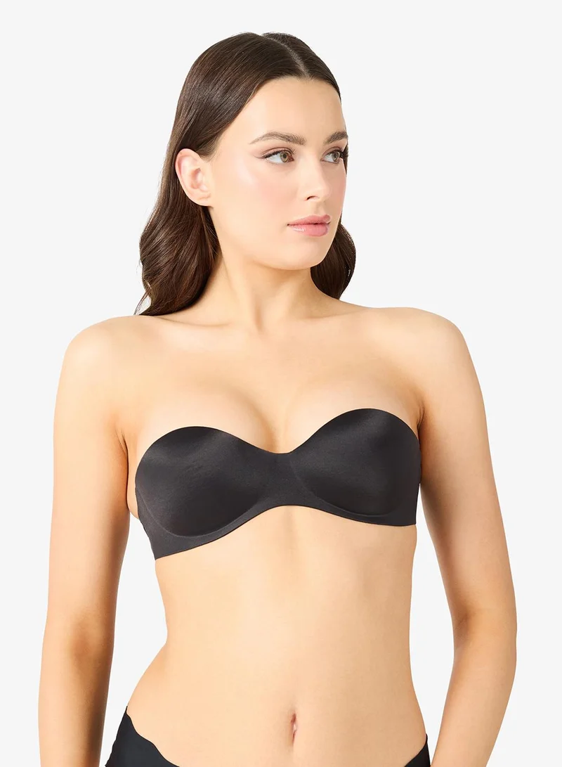 Ginger  2PC Seamless Non Wired Padded Push Up Bandeau Bra for Women | Best Price UAE