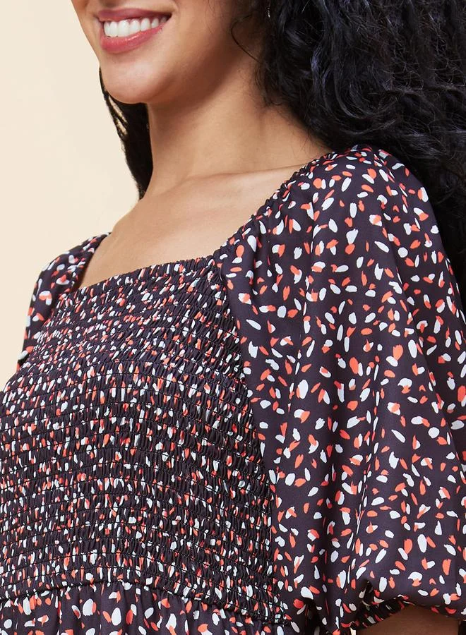 globus Shirred A-Line Dress