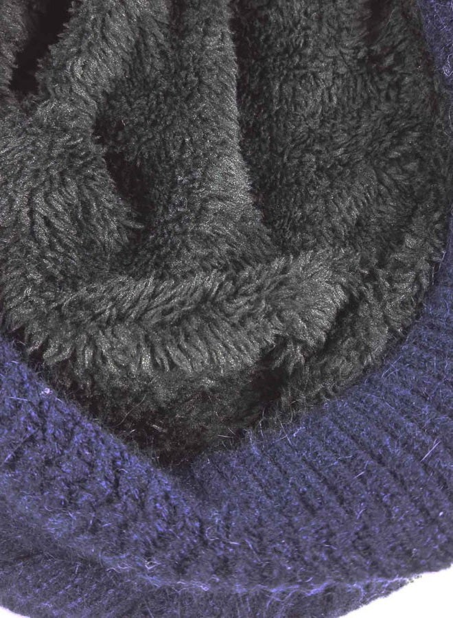 HINDAWI Womens Winter Hat Warm Knit Wool Ski Snow Caps With Visor Navy - Image 5