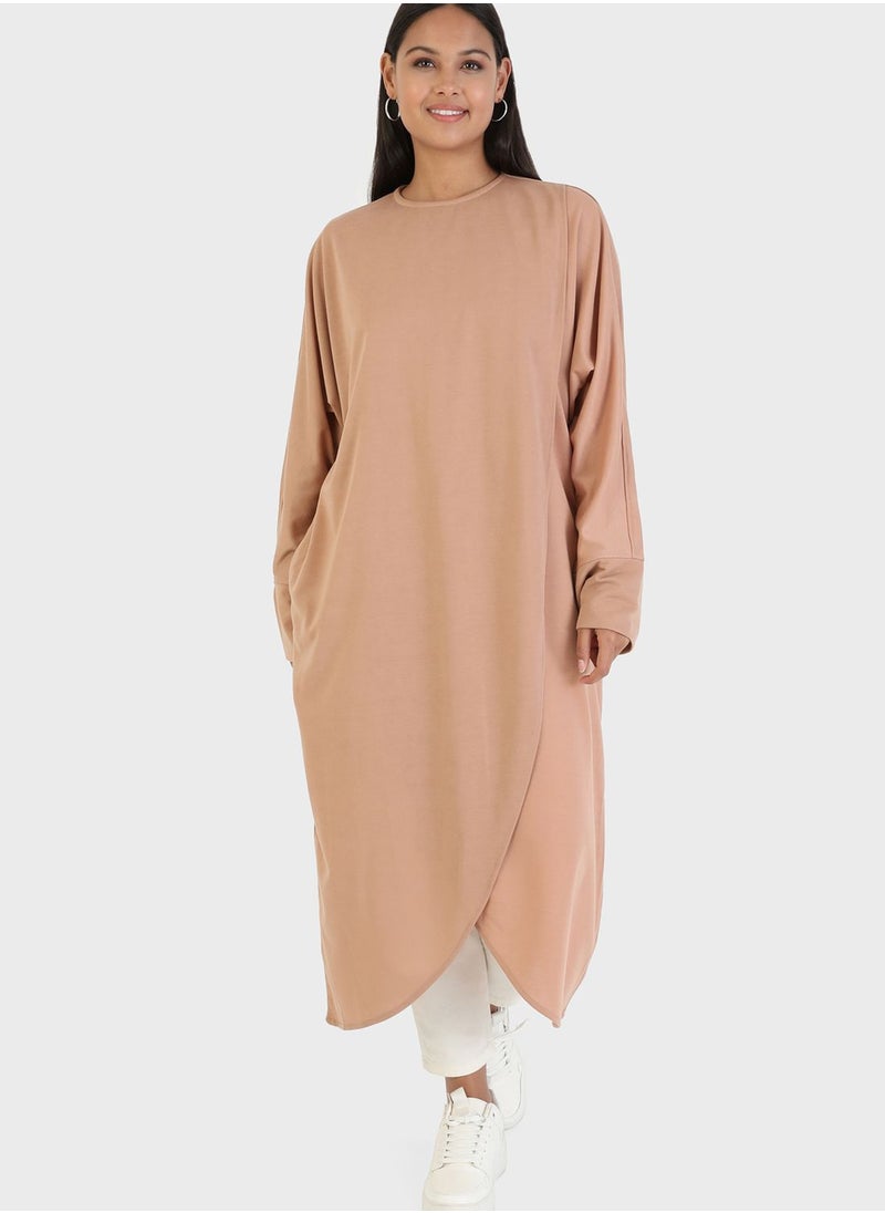 Modanisa - Crew Neck Pocket Detail Tunic - Image 1