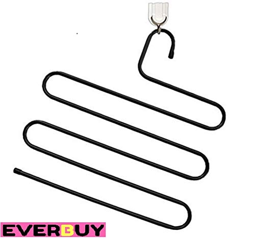 Everbuy Iron Stainless Steel s Multi-Layered Pants Rack, Pants Hanger Rack Multifunction S-Type Magic Pants Rack Lengthened (Multicolor, Pack of 4) - Image 4