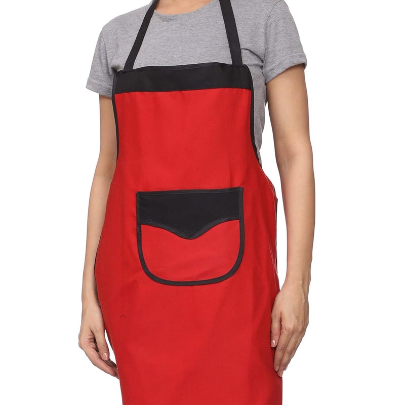 JMi Plain Waterproof Apron With Front Designer Pocket For Kitchen , Cooking , Dusting , Home. (Pack of 2) - Image 3