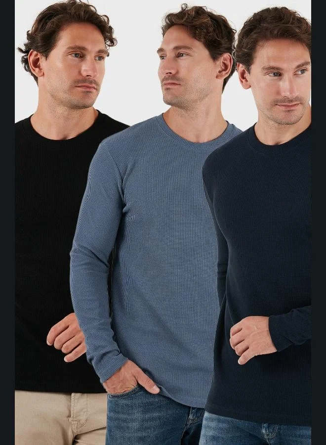Buratti Cotton Crew Neck Slim Fit Basic 3-Pack Sweat Men's SWEAT 5905073S3