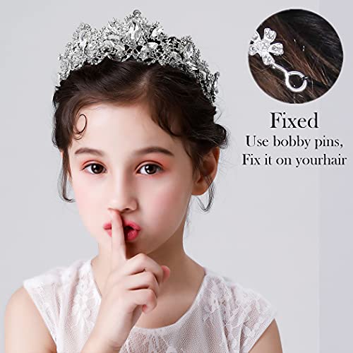 Exacoo Silver Tiara Wedding Tiaras and Crowns for Women Rhinestone Queen Tiara for Women Princess Crown Birthday Tiara Headbands for Wedding Prom Bridal Party Halloween Costume Christmas Gifts - Image 3