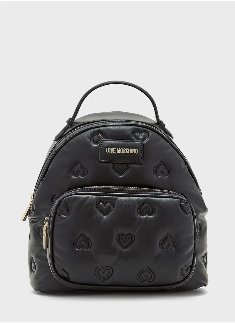 Love Moschino Heart Embossed Backpack