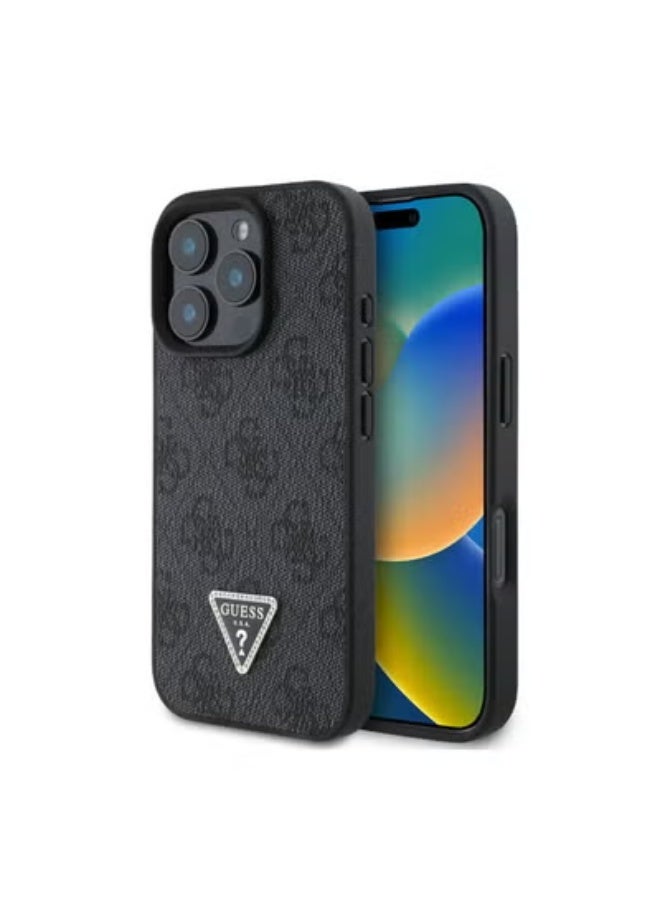 GUESS iPhone 16 Pro Max CaseMagsafe Capable Pu Leather 4g Patterned Rhinestone Triangle - Image 3