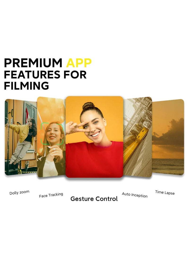 AOCHUAN Smart X Gimbal Stabilizer for Smartphone w/LED Light Face Tracking Inception Timelapse Handheld Foldable 3-Axis Gimble for iPhone,Android,Galaxy,YouTube,TikTok,Vlog  - Image 3