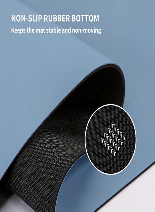 FITMIND PU Rubber Yoga Mat Foldable, 4.5mm Thick Mat, Excellent Anti-Sweat, Non-slip Ability and Grip, Strong Resilience and Prevents Curling of Edges - 183cm x 68cm x 0.45cm - Misty Blue - Image 2
