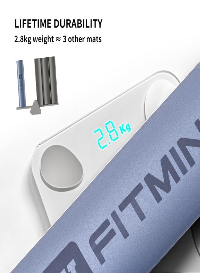 FITMIND PU Rubber Yoga Mat Foldable, 4.5mm Thick Mat, Excellent Anti-Sweat, Non-slip Ability and Grip, Strong Resilience and Prevents Curling of Edges - 183cm x 68cm x 0.45cm - Misty Blue - Image 5