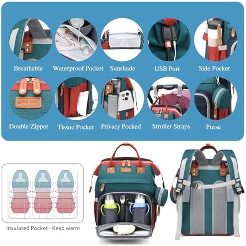 MIXDE Diaper Bag with Changing Station, Diaper Bag Backpack - Image 5