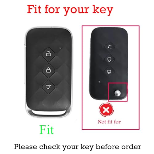 KUNIO Leather Car Key Fob Cover Case Compatible with Baojun 510 730 360 560 RS5 Wuling Hongguang S Chevy Aveo Trax Groove Captiva 2024 2025 Zinc Alloy Key Holder Accessories BlackLong Keychain - Image 3