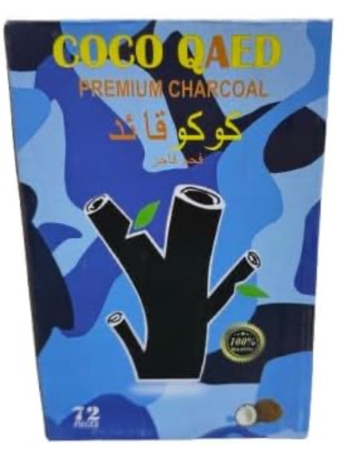AL QAED Harbour Delights - Coco Qaed Natural Coconut Charcoal - 1 KG (72 Pcs) - Blue Edition - Image 1