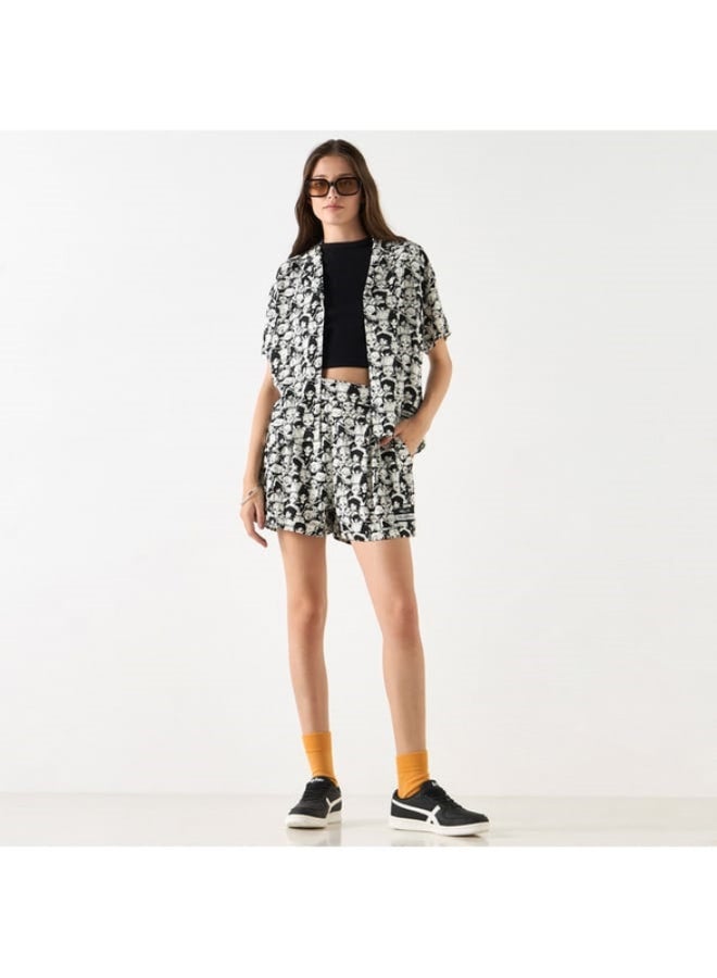 SP Characters The Celestials Print Notch Collar Shirt with Short Sleeves  - Image 1