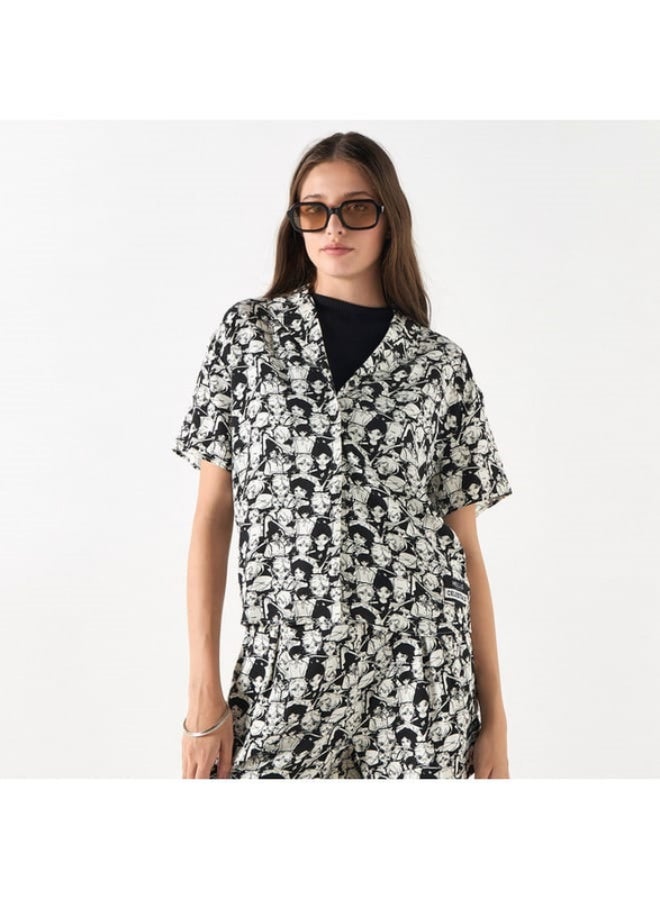 SP Characters The Celestials Print Notch Collar Shirt with Short Sleeves  - Image 3