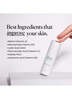 Qure All In One Hyaluronic Acid Serum For Face Facial Serum With Niacinamides Retinol Lactic & Mandelic Acid Bakuchiol Peptides & Vitamin C Formulated For Fine Lines Wrinkles Dark Spots  - Image 3