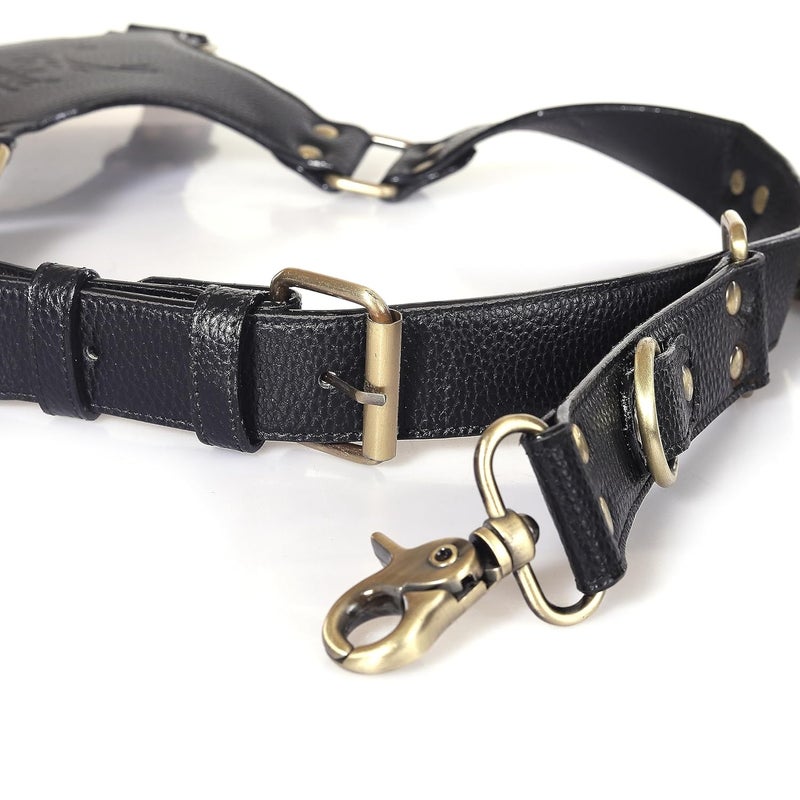 MVPRO Leather Dual Camera Strap with Snap Shackle Hooks | Perfect Double Camera Belt - Image 4
