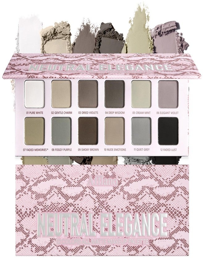 Afflano All Matte Eyeshadow Palette for Brown Eyes, Highly Pigmented Taupe Grey Nude Neutral Eyeshadow Palette Smoky Goth, Blendable Cool Toned Matte Eye Shadow for Older Women Everyday Natural Makeup - Image 1