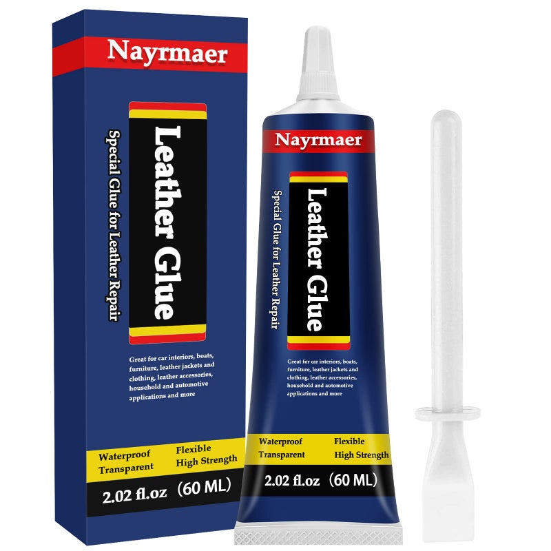 Nayrmaer Leather Glue, Special Fabric Adhesive Permanent Clear Washable for BondingLeather and Different Materials (Leather Glue, 60 ML * 1 Pack) - Image 1
