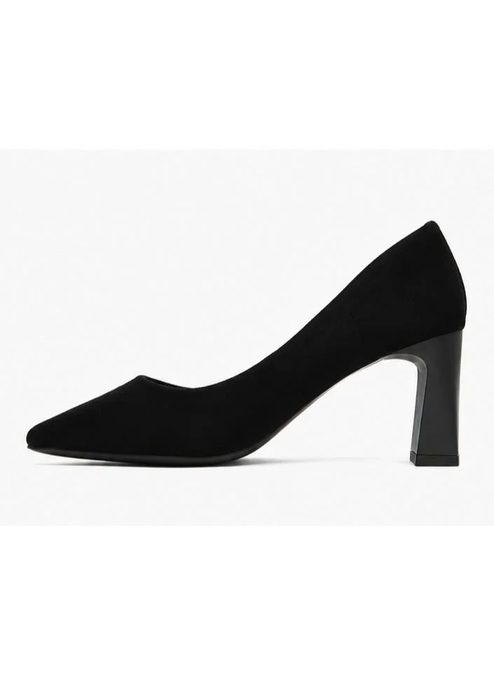 Ella Block Mid Heel Classic Pointed Toe Pumps