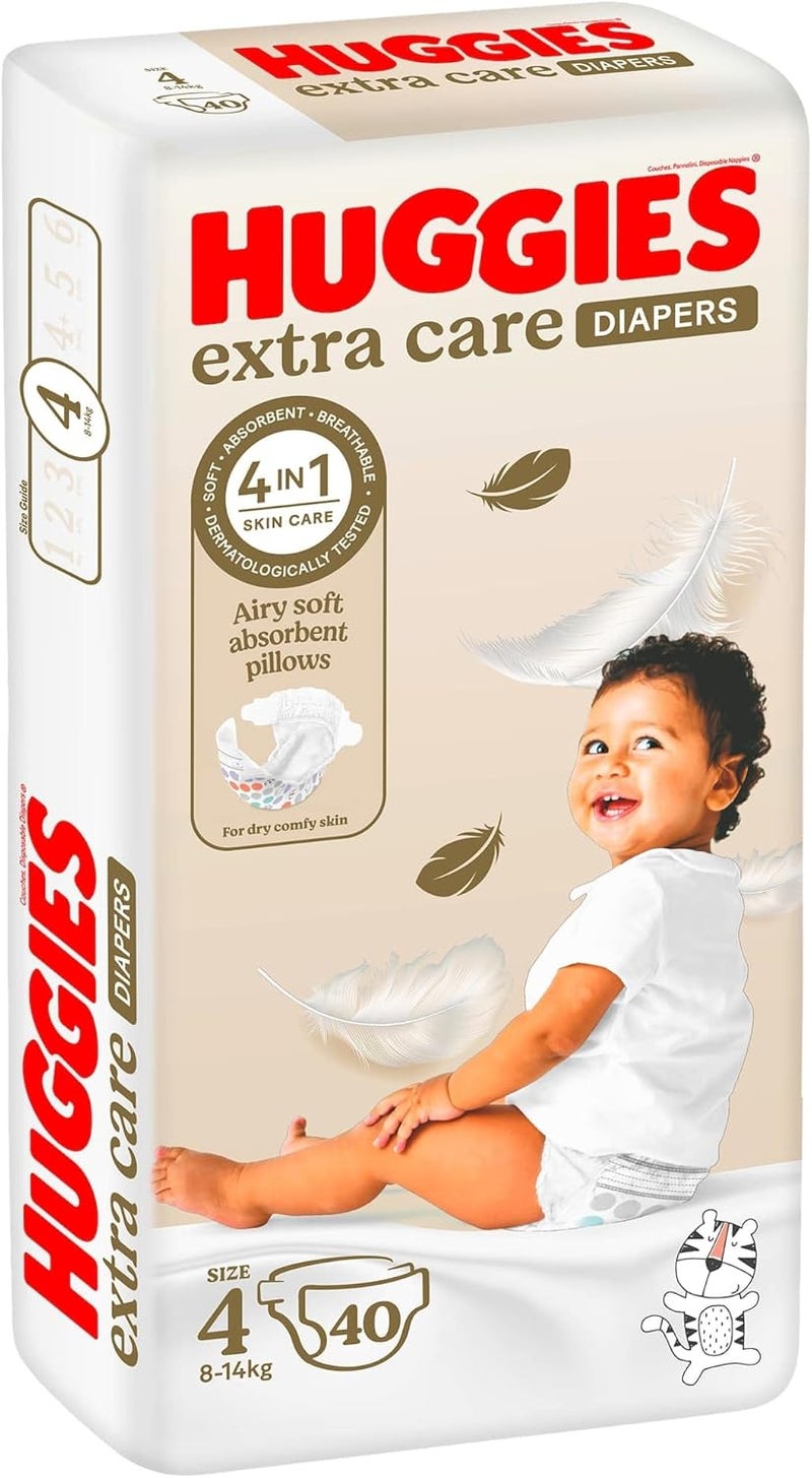 HUGGIES حفاضات هاجيز إكسترا كير مقاس 4، 40 قطعة - Image 2