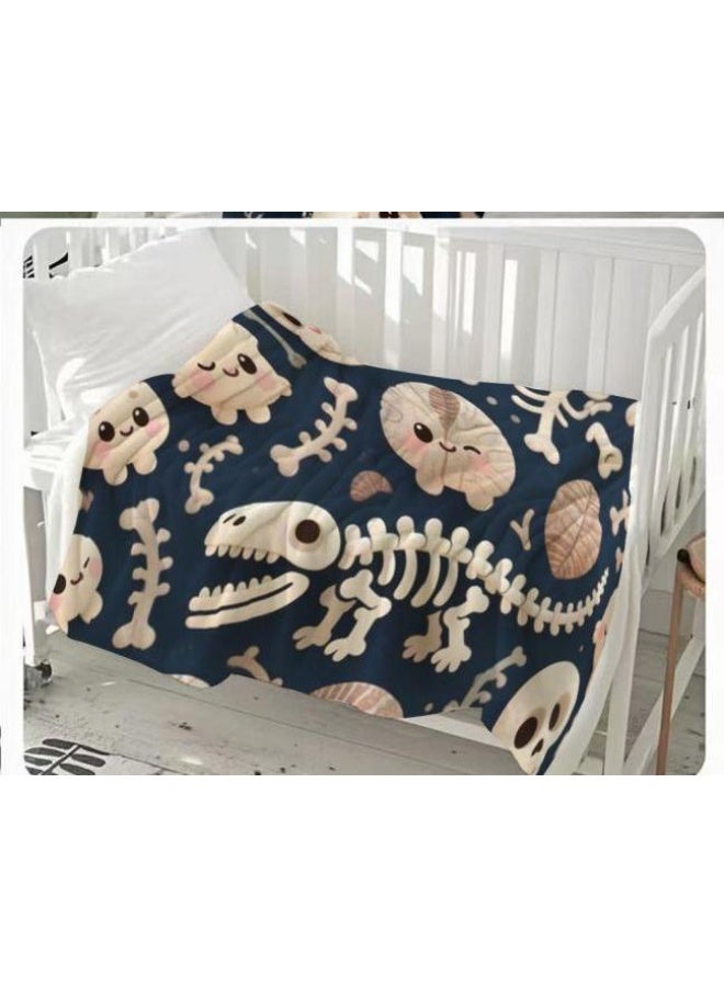 عام بطانية رقيقة من الفانيلا الكرتونية للأطفال والرضع (دافئة ومريحة، ومناسبة للنوم والألعاب) 70 سم * 100 سم - Image 1