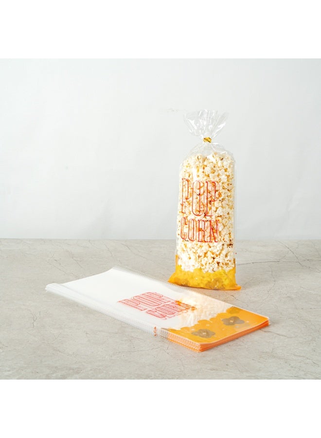 Restaurantware Bag Tek 17 x 7 Inch Popcorn Bags, 100 Greaseproof Popcorn Favor Bags - Hot & Cold Friendly, Freezable, Clear PE Plastic Carnival Popcorn Bags, For Event Favors Or Goodie Bags  - Image 4