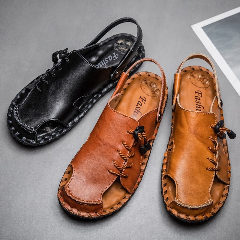 2025 Handmade Sandals Men'S Shoes Outdoor Casual Beach Wading Tracing Dual-Purpose Plus Size Men'S Shoes - Image 2