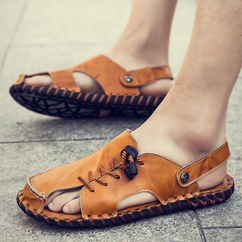 2025 Handmade Sandals Men'S Shoes Outdoor Casual Beach Wading Tracing Dual-Purpose Plus Size Men'S Shoes - Image 3