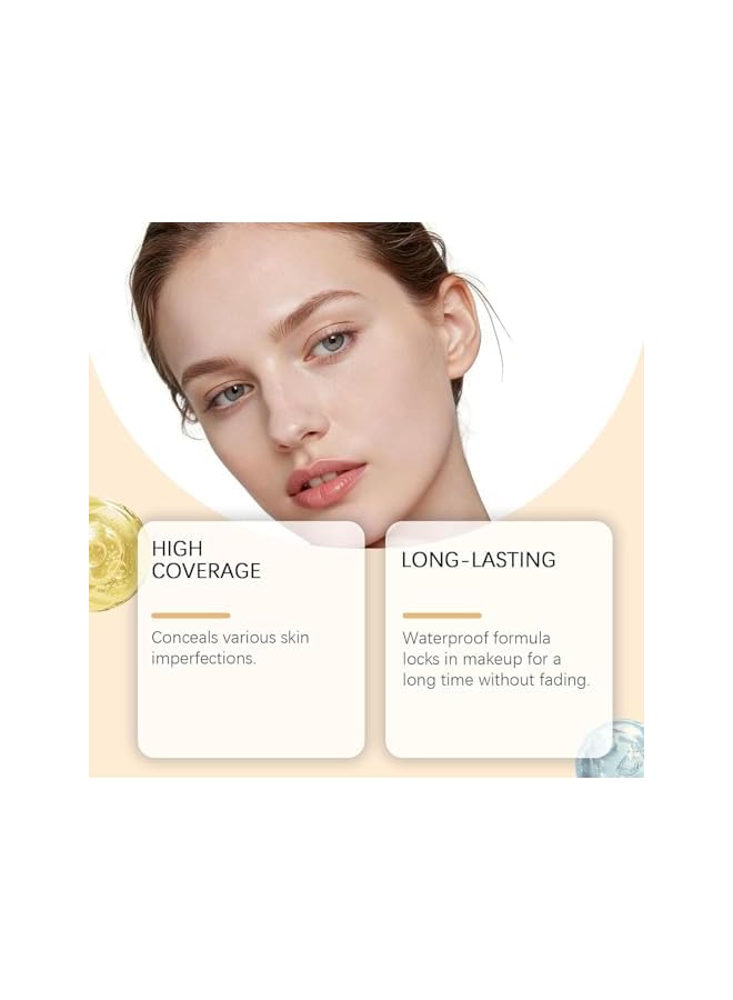 زيفوكو كونسيلر كريم مات ناعم إيفانيسيس، لوحة تلاشي بـ8 درجات، كريم مقاوم للماء لتغطية كاملة للبقع والتغطية، تركيبة خفيفة طويلة الأمد وآمنة، كريم تصحيح اللون (لون متوسط) - Image 2