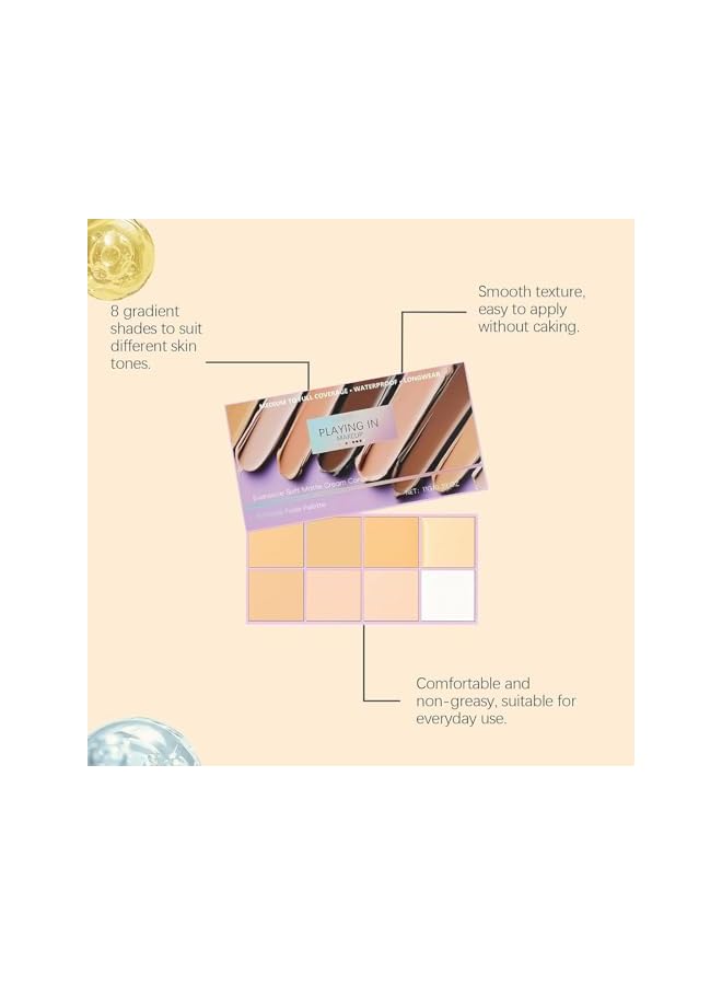 زيفوكو كونسيلر كريم مات ناعم إيفانيسيس، لوحة تلاشي بـ8 درجات، كريم مقاوم للماء لتغطية كاملة للبقع والتغطية، تركيبة خفيفة طويلة الأمد وآمنة، كريم تصحيح اللون (لون متوسط) - Image 4