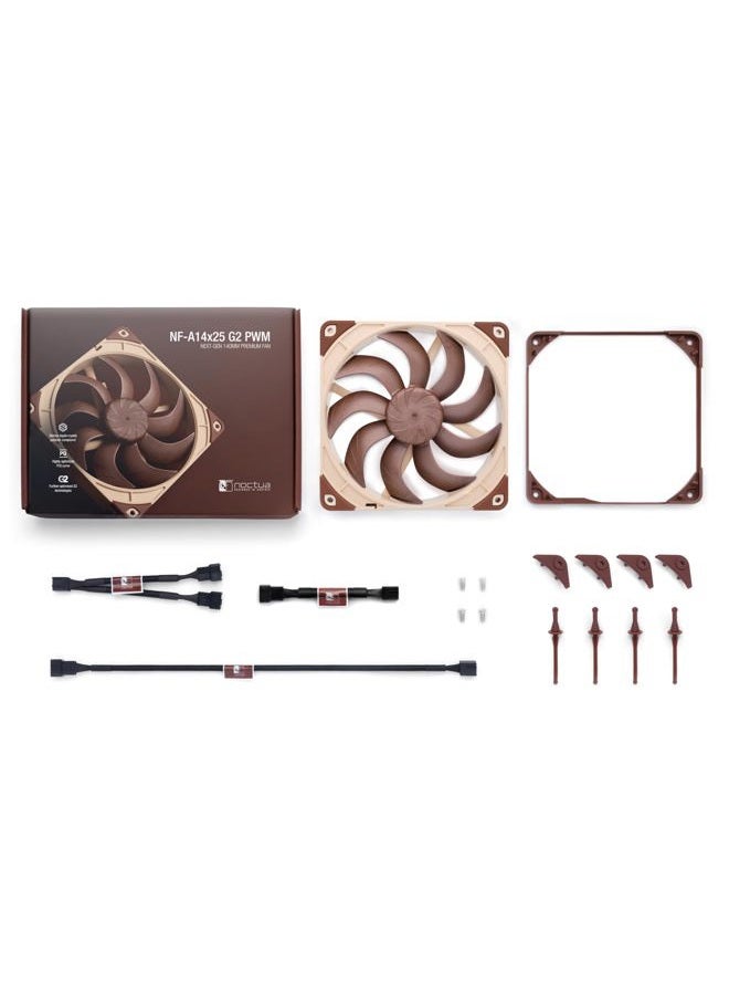 NOCTUA NF-A14x25 G2 PWM, Premium-Quality Quiet 140mm PC Fan, 4-pin (Brown) - Image 4