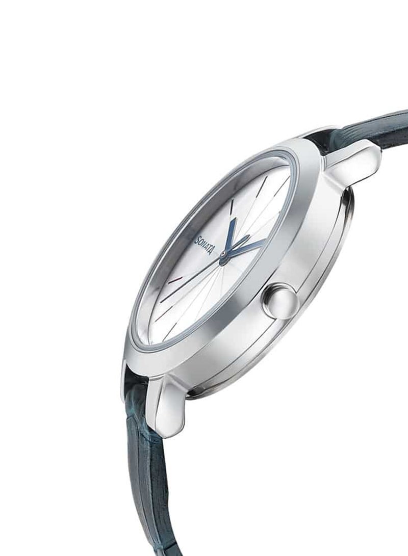 Sonata Women's Analog Round Shape Leather Wrist Watch 8141SL02 - 39.4 Mm - Image 3