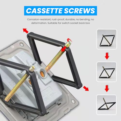 Serplex® 10Pcs 86 Type Switch Socket Cassette Wall Mount Switch Cassette Repairing Tool, Universal Outlet Repairer 86 Switch Bottom Box Repair Wall Socket Repair Device Electrical Base Box Repairers - Image 3