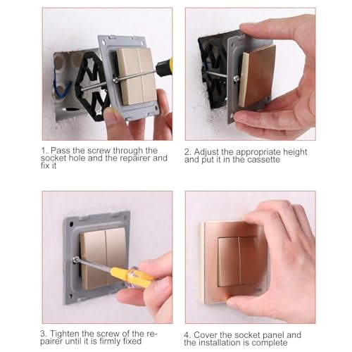 Serplex® 10Pcs 86 Type Switch Socket Cassette Wall Mount Switch Cassette Repairing Tool, Universal Outlet Repairer 86 Switch Bottom Box Repair Wall Socket Repair Device Electrical Base Box Repairers - Image 4