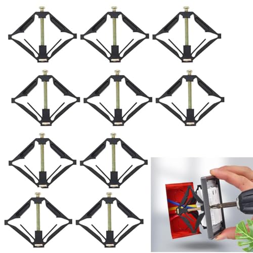 Serplex® 10Pcs 86 Type Switch Socket Cassette Wall Mount Switch Cassette Repairing Tool, Universal Outlet Repairer 86 Switch Bottom Box Repair Wall Socket Repair Device Electrical Base Box Repairers - Image 1
