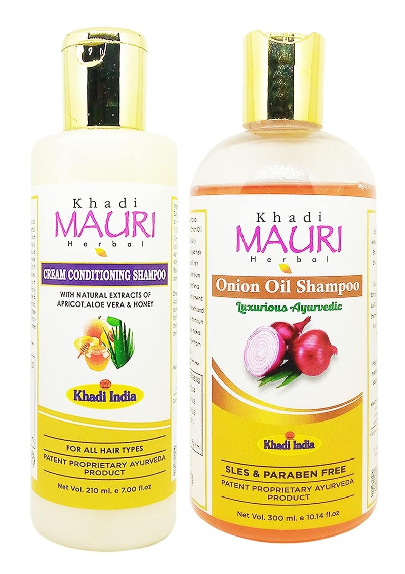 Khadi Mauri Conditioning Cream Onion Oil Shampoo Pack of 2 510 ml - Image 1