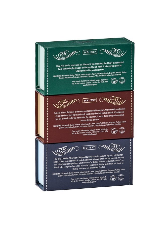San Francisco Soap Company San Francisco Soap Co Man Bar 3-Piece Gift Set - No Harmful Chemicals - Good for All Skin Types - Made in the USA  - Image 2