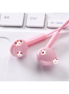 Universal Headphones For Vivo Huawei Apple 6s Millet OPPO With Microphone Karaoke In-ear Subwoofer Earphone Cable-Color:Pink Type-c Socket