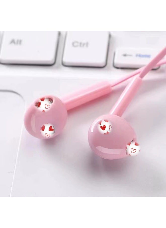 Generic - Universal Headphones For Vivo Huawei Apple 6s Millet OPPO With Microphone Karaoke In-ear Subwoofer Earphone Cable-Color:Pink Type-c Socket - Image 1