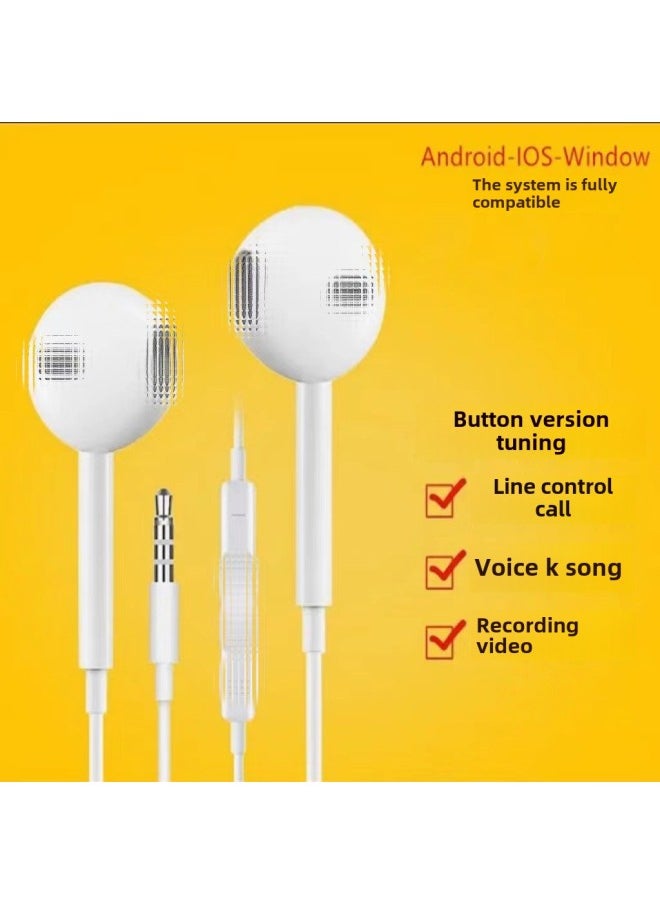 Generic - Universal Headphones For Vivo Huawei Apple 6s Millet OPPO With Microphone Karaoke In-ear Subwoofer Earphone Cable-Color:Pink Type-c Socket - Image 1